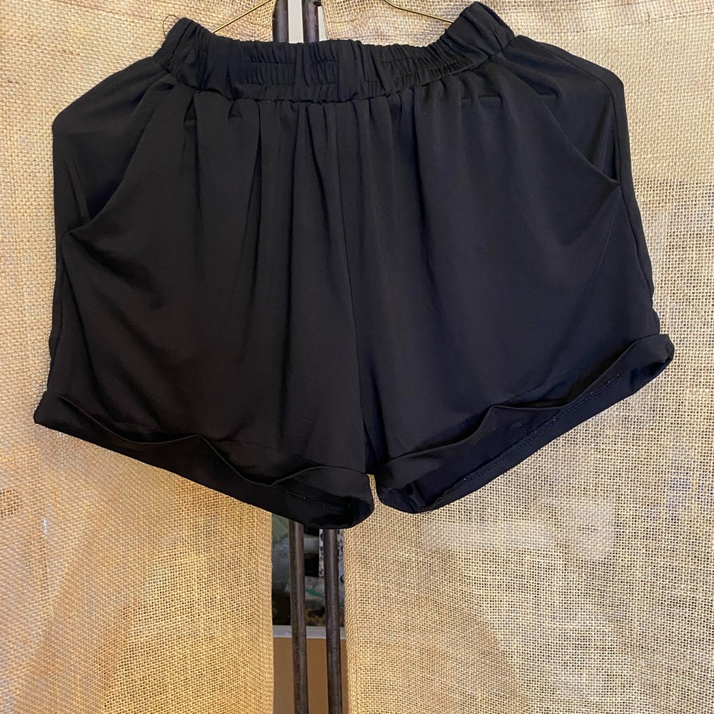 High Waisted Elastic Waist Shorts